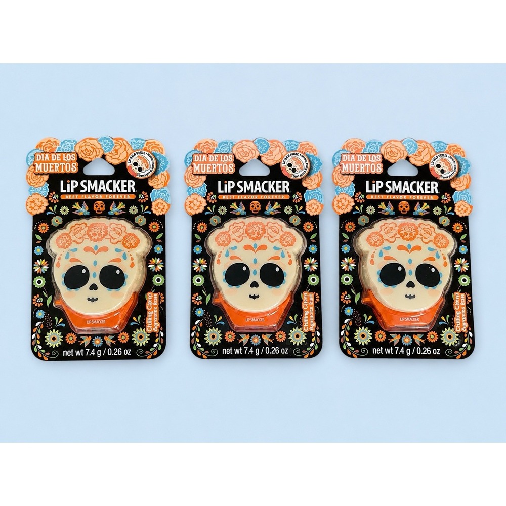 3 Lip Smackers Lip Balm Dia De Los Muertos Sugar Skull Citrus